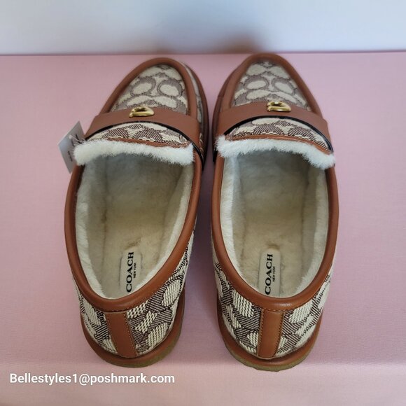 COACH Forest Slipper In Signature Textile Jacquard & Leather-Women’s Size 9B ⭐ - Picture 8 of 16